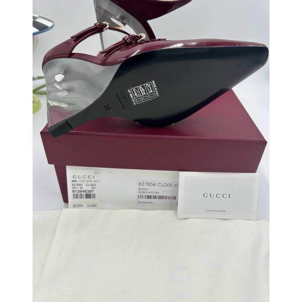 Women's Gucci calf skin Rosso wedge mules size 38 made in Italy - Picture 10 of 14